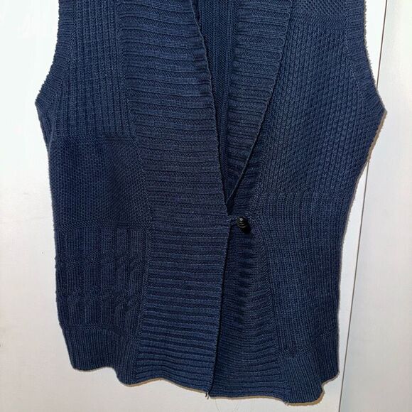 Chaps Denim Women’s Chunky Knit Button Front Sweater Vest Size XL EUC - Picture 2 of 9
